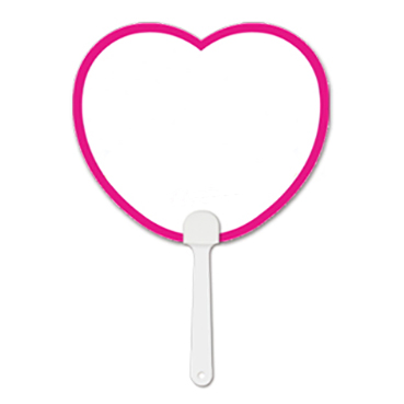 Pp特殊型うちわ ハート 両面フルカラー印刷