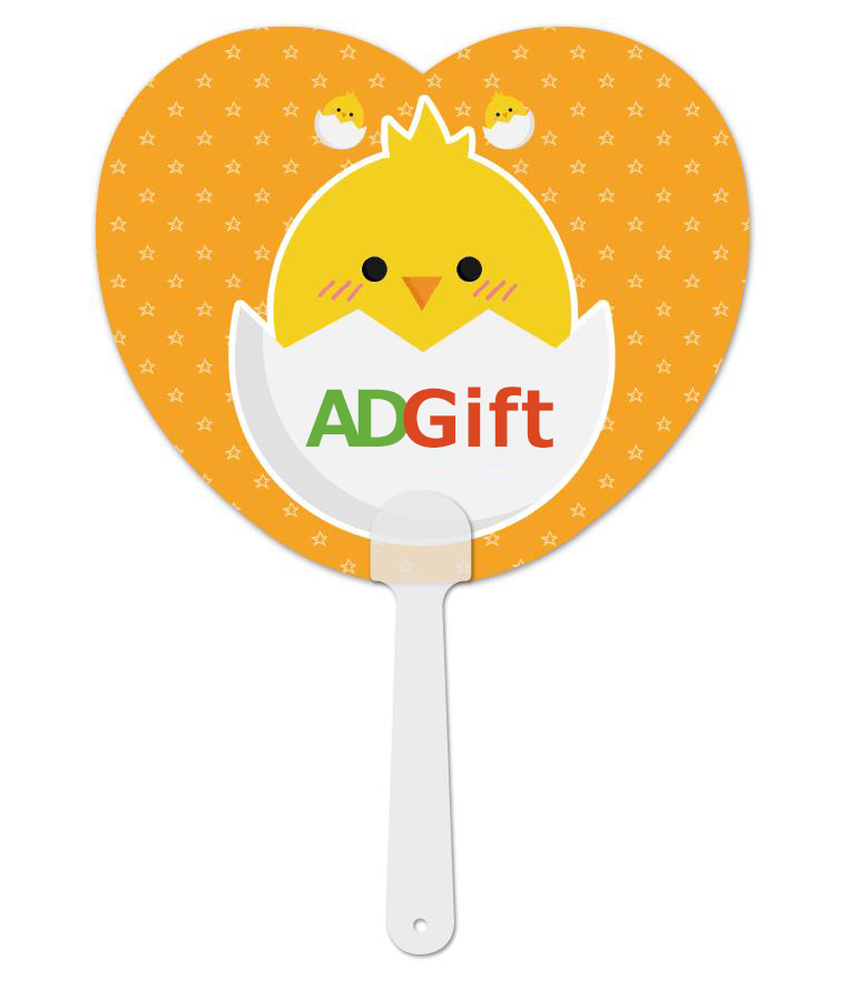 オリジナル 型抜き(半月/ハート) うちわ PP材質 188×160mm 両面