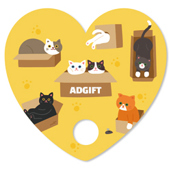 オリジナル 型抜き(ハート) うちわ PP材質 186×175mm 両面フルカラー